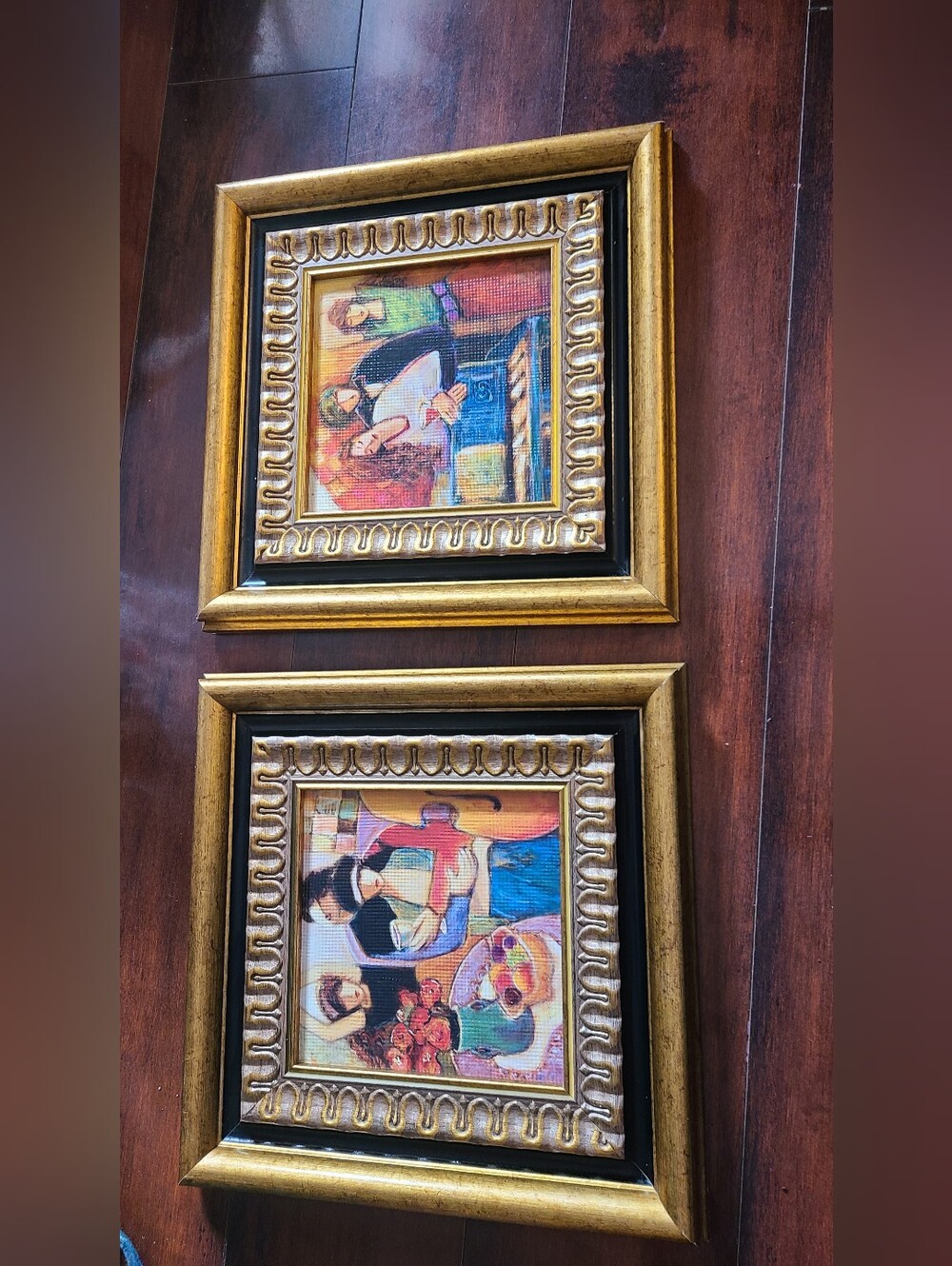 Lysa Lynch "Romantic Interlude" Set of 2 Framed Contemporary Prints 11x11
